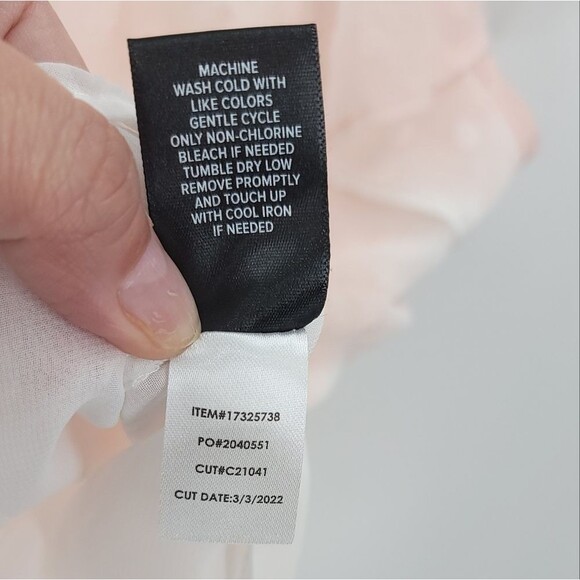 Torrid Coquette Chiffon Clip-Dot Lace Blouse Top Blush Pink Girly Romantic 4X - Picture 7 of 14